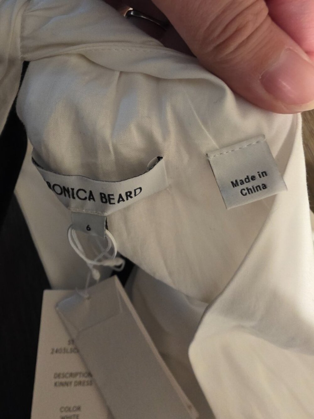 Veronica Beard Kinny Smocked Cotton Blend Midi Dress NWT White Size 6 - Picture 9 of 14